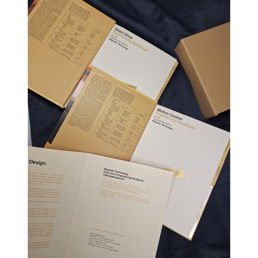 Magnetic Technology DC Motors Torque Tachometer Brushless 2 Books + Addendum Box - Picture 6 of 11